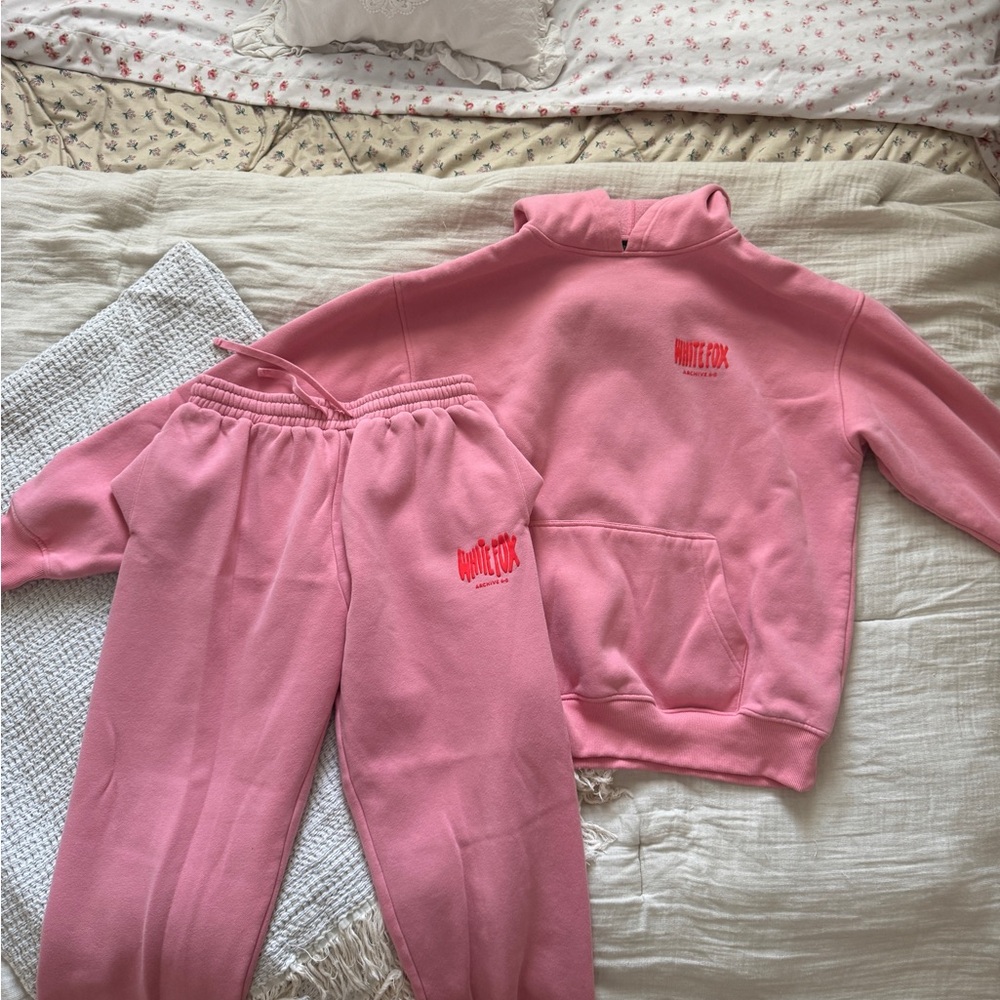 Pink White Fox sweat set